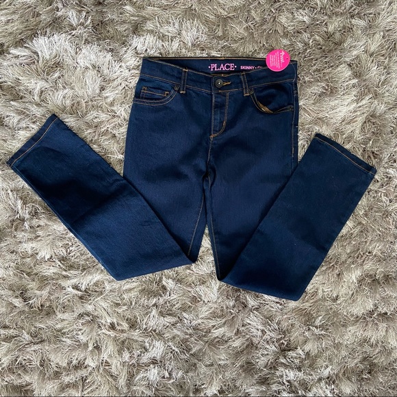 Children Place girls skinny, zip fly with button denim blue jeans. Size 10. NWT. - Picture 9 of 11